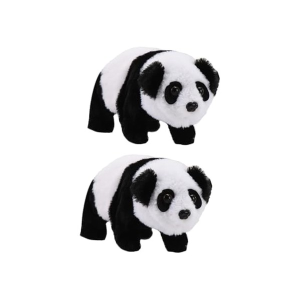 ibasenice 2 Pièces Panda Jouet Rampant Jouets pour Chiots Jouet Électrique Animaux Électriques Jouets Animaux en Peluche Poup