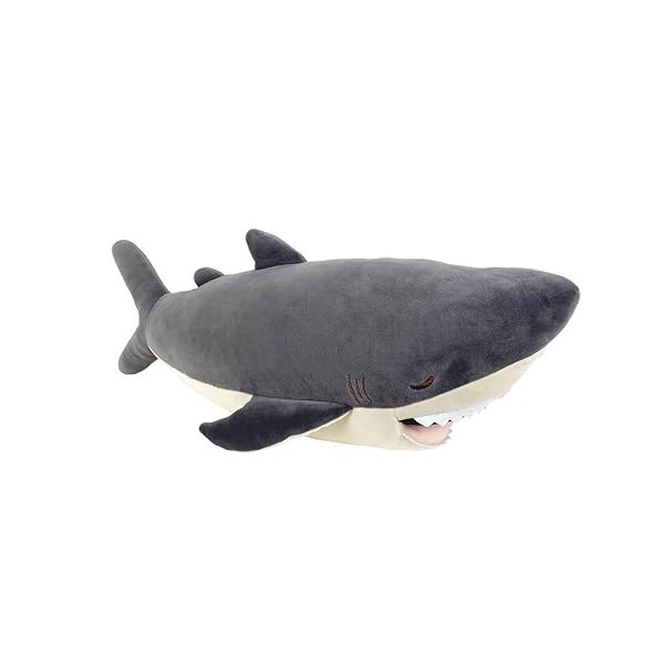 NEMU NEMU Peluche - Zap le Requin Gris - Coussin à câliner - Ultra doux - Taille L - 53 cm