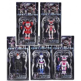 Lot de 5 figurines articulées Ni-ghts FNAF pour enfants – 14 cm FNAF Sister Location Pizzeria Simulateur daction avec lumièr