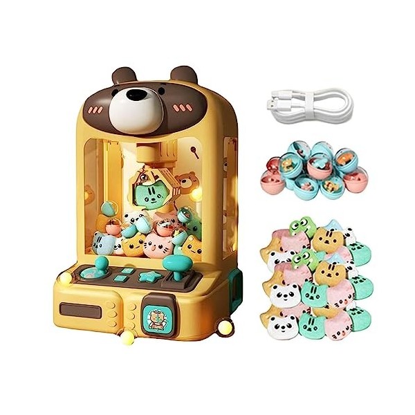 Alacritua Machine a Pince Fete Foraine Machine a Pince avec 30 Peluches,10 Gashapons Mini Machine À Griffes Machine Attrape B