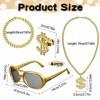 KOOKZ Kit de Costume Hip Hop, Déguisement Rappeur Collier Dollar, Lunettes de Soleil, Dollar Anneau Bracelet, Accessoire Hip 