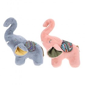 ibasenice 2 Pièces Poupée Bébé Éléphant Poupée en Peluche De Dessin Animé Jouets danimaux Moelleux Figurines danimaux en Pe