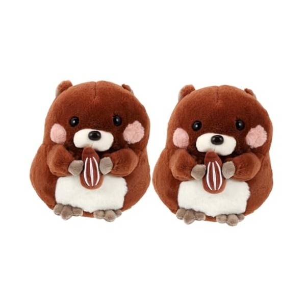 Toyvian 3 Pièces Poupée Marmotte Poupée en Peluche Animaux Winnie Lanimal en Peluche Poupée en Peluche Hamster Jouet en Pelu