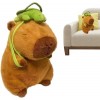 SAYEYBU Peluche Capybara Potelée,Animal en Peluche Doux et Réaliste,Oreiller Capybara Portatif Durable,Poupée Cadeau Capybara