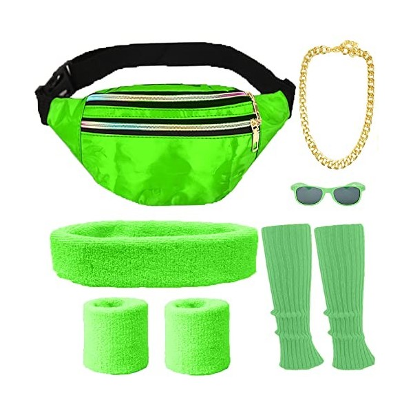 Deguisement Annee 80 Femme Homme Accessoire Fluo Sac Banane Bandeau Cheveux Femme Bracelet Jambiere Annees 80 90 Deguisement 