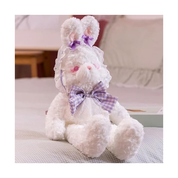 EacTEL Poupée Lapin en Peluche Animal Kawaii Lapin Peluche Jouet Câlin Cadeau De Haute Qualité pour Fille Anniversaire Cadeau