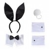 NITAIUN Déguisement de Lapin Sexy - Accessoire de déguisement de Lapin de Pâques Kit instantané Bandeau Oreilles de Lapin Nœu