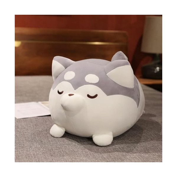 LfrAnk Kawaii Husky Peluche Jouet Mignon Animal Peluche Oreiller Peluche poupée Tapis de Couchage Fille Beau Cadeau d’Anniver