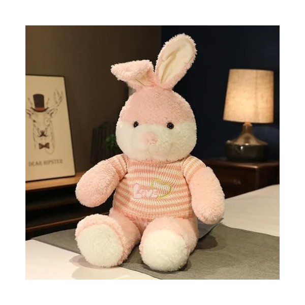 LfrAnk Géant Kawaii Peluche Lapin Jouet Mignon Lapin Oreiller en Peluche Animal Poupée Enfants Anniversaire Cadeau De Noël 90