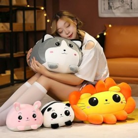 NOpinz Kawaii Chien Peluche Jouet en Peluche Animal Oreiller Mignon Panda Lapin Husky Peluche Oreiller Cadeau D’Anniversaire 