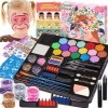 Chennyfun Palette de Maquillage Enfants Kit, Peinture pour Le Visage-16 Grandes Peintures, Lavable,Peinture pour Le Visage et