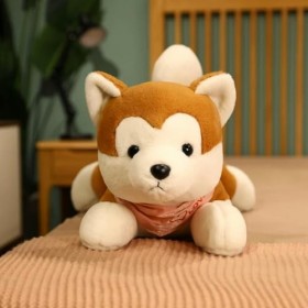 LfrAnk Mignon Akita Chien en Peluche Poupée en Peluche Animal Chien Coussin Cadeau De Noël pour Enfants 60cm 1