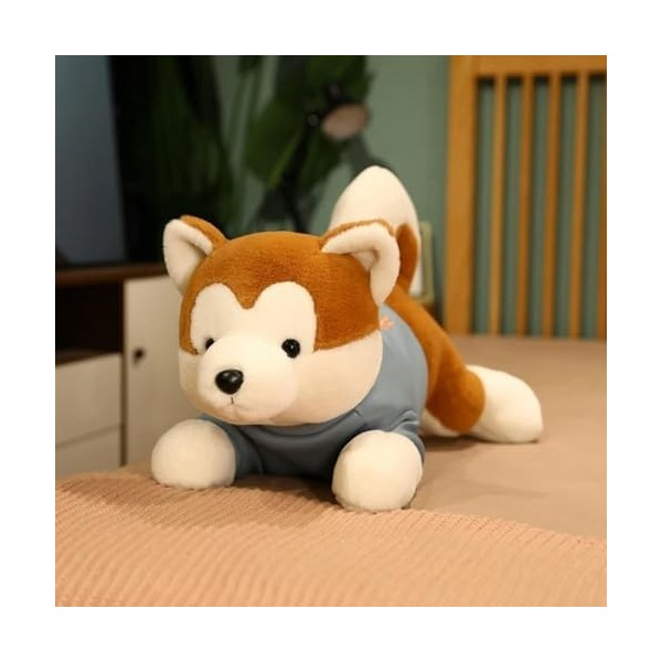 LfrAnk Mignon Akita Chien en Peluche Poupée en Peluche Animal Chien Coussin Cadeau De Noël pour Enfants 60cm 1