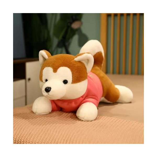 LfrAnk Mignon Akita Chien en Peluche Poupée en Peluche Animal Chien Coussin Cadeau De Noël pour Enfants 60cm 1