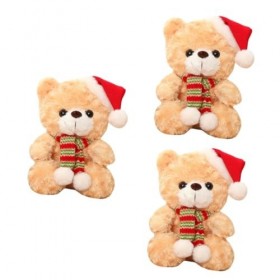 Abaodam 3 Pièces Ours De Noël Animal en Peluche De Noël Cadeau De Poupée De Noël Ours Cadeau De Fête De Noël Ours en Peluche 
