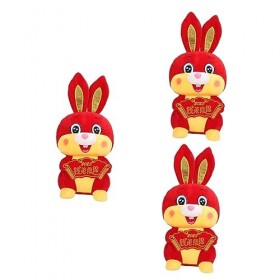 ABOOFAN 3 Pcs Bureau Topper Mini Bébé Poupées Lapin Mascotte Jouet en Peluche Lapin Jouet Lapins De Pâques Zodiaque Animal St