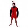 Marco Porta 4471 M – Peluche Combinaison Coccinelle avec des Jambes Courtes, M, Noir/Rouge