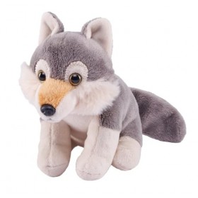 Wild Republic Pocketkins - Loup écologique - 12,7 cm - En peluche - Fabriqué à partir de matériaux recyclés - Respectueux de 