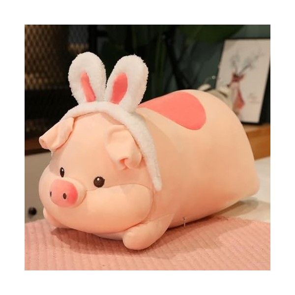 EacTEL Mignon Oreiller Doux Peluche Animal Oreilles de Lapin Cochon Jouet en Peluche décor à la Maison Tapis de Noël Cadeau E