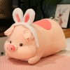 EacTEL Mignon Oreiller Doux Peluche Animal Oreilles de Lapin Cochon Jouet en Peluche décor à la Maison Tapis de Noël Cadeau E