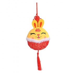 ibasenice 2 Pièces Pendentif Lapin 2023 Nouvel an Chinois Poupée De Lapin Statues De Lapin Statue danimal du Zodiaque Mini A