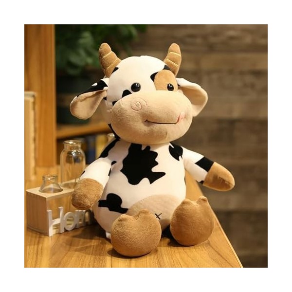 Vache De Lait Jouets en Peluche Mignon Simulation Bovins Animaux en Peluche Poupée en Peluche Oreiller Doux pour Amis Enfants