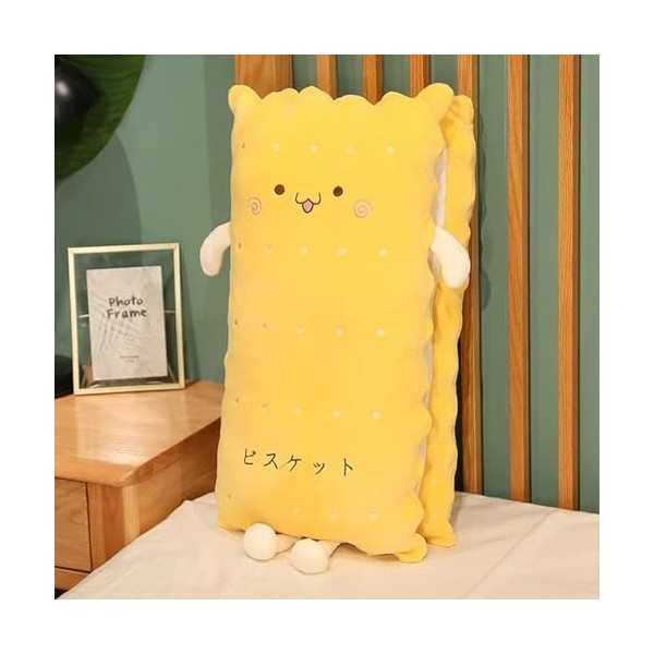 LfrAnk Mignon Biscuit Peluche Long Oreiller Créatif Peluche Sandwich Biscuit Coussin en Peluche Peluche Drôle Poupée Fille 90