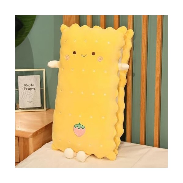 LfrAnk Mignon Biscuit Peluche Long Oreiller Créatif Peluche Sandwich Biscuit Coussin en Peluche Peluche Drôle Poupée Fille 90