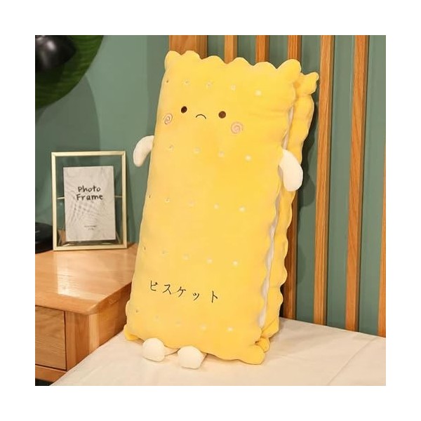 LfrAnk Mignon Biscuit Peluche Long Oreiller Créatif Peluche Sandwich Biscuit Coussin en Peluche Peluche Drôle Poupée Fille 90