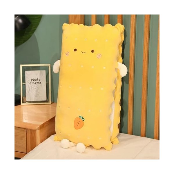 LfrAnk Mignon Biscuit Peluche Long Oreiller Créatif Peluche Sandwich Biscuit Coussin en Peluche Peluche Drôle Poupée Fille 90