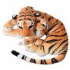 TE-Trend XL Tigre avec Bébé Tigre Grand Chat Animal à Câliner Peluche 60cm Animal en Tissu Brun