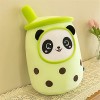 SWECOMZE Panda - Peluche - Motif tasse de thé aux bulles - Jouet en peluche - Motif tasse de thé - Rose - 50 cm