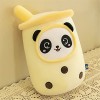 SWECOMZE Panda - Peluche - Motif tasse de thé aux bulles - Jouet en peluche - Motif tasse de thé - Rose - 50 cm