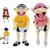Marionnette Jeffy et sa sœur Feebee en peluche, marionnettes amusantes espiègles avec bouche de travail pour maison de jeu, c