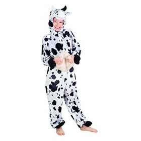 Boland Aptafêtes- Costume de Vache pour Enfant en Peluche, 10103448, Blanc, 140 cm