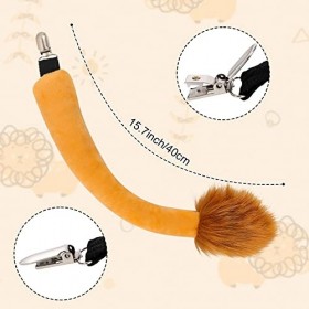 XEPST Ensemble de Costumes de Lion Animal, Oreilles et Queue de Lion avec Bandeau de Lion et Queue de Lion pour Costume dAni