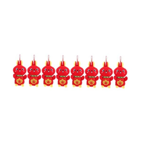 ibasenice 8 Pièces Poupée Lapin Mini Lapins Mini-Jouets Mini-Figurine Mini Figurines Décor Chinois Décor De Table Jouet De Po