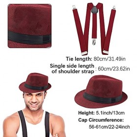 LUFEIS Accessoires Homme Année 20, Deguisement Annee 20 Homme Gatsby Année 20 Mafia Gatsby Costume Ensemble Béret avec Bonnet