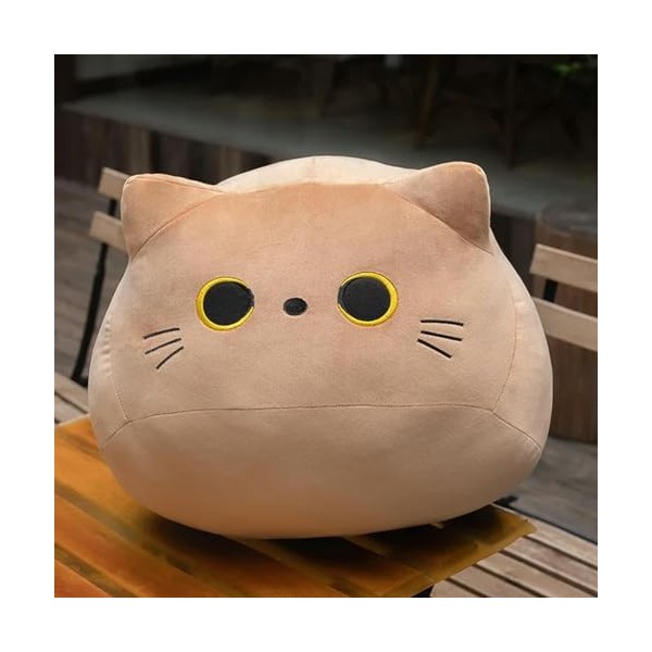 GagaLu Chat Rond Forme Doux en Peluche Coussin Poupée Mignon Dessin Animé Animal en Peluche Jouet Fille Doux Anniversaire Cad