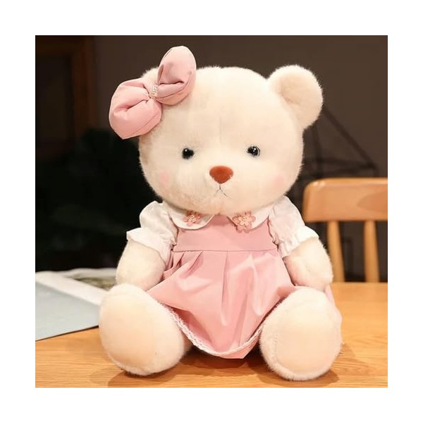 GagaLu Mignon Ours en Peluche Jouet Robe Noeud Ours en Peluche Poupée Couple Ours Saint Valentin Cadeau D’Anniversaire pour E