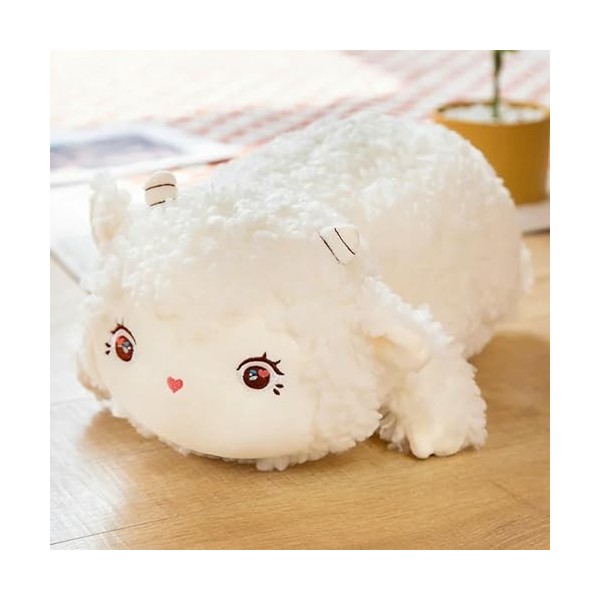 LfrAnk Mignon Moelleux Polaire Oreiller Jouet Peluche Animal chèvre Tapis Enfants Fille Cadeau d’Anniversaire Cadeau de Noël 