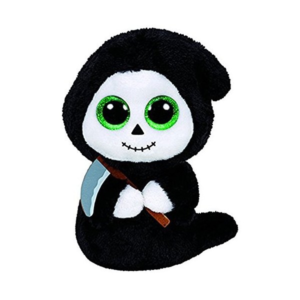 Carletto Ty 41127 – Grimm – Fantôme Peluche avec Faucille et Yeux Paillettes, 15 cm, Glubschis, Beanie Boos, Halloween - éd