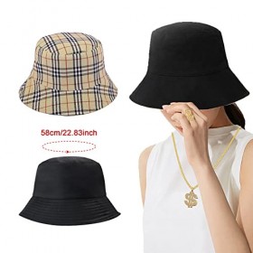 MIVAIUN 4 Pièces 80 Années 90 Costume Hip Hop Ensemble, Kit de Costume Hip Hop Chapeau de Seau Lunettes de Soleil Bague Chaîn