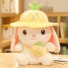 LfrAnk Mignon Lapin de Fruits en Peluche avec Chapeau poupée de Bande dessinée Lapin Oreiller Enfants Anniversaire Jouet en P