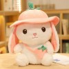 LfrAnk Mignon Lapin de Fruits en Peluche avec Chapeau poupée de Bande dessinée Lapin Oreiller Enfants Anniversaire Jouet en P