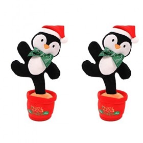 NUOLUX 2 Pièces Jouet Chantant De Noël Jouets Parlants en Peluche Chanter Danser Sapin De Noel Peluche Balançoire Chantante J