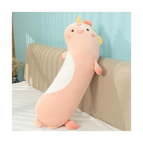 LfrAnk Mignon Dinosaure Pingouin Husky Kawaii Long Oreiller en Peluche Animal Poupée Enfants Jouets Cadeau D’Anniversaire Cad