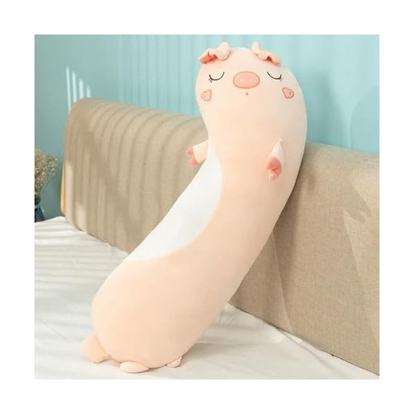 LfrAnk Mignon Dinosaure Pingouin Husky Kawaii Long Oreiller en Peluche Animal Poupée Enfants Jouets Cadeau D’Anniversaire Cad