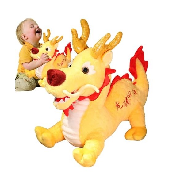 Kuyatioo Dragon Chinois en Peluche - 2024 Année de la Mascotte du Dragon Debout - Peluches de Mascotte de Dragon de Dessin an