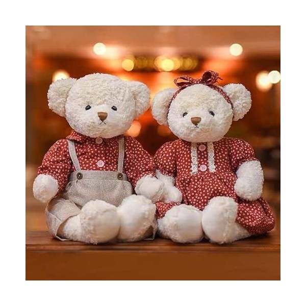 Mignon Ours en Peluche en Peluche Couple Ours Portant Jupe Ours Poupée Presse Poupée Cadeau danniversaire-B,65cm